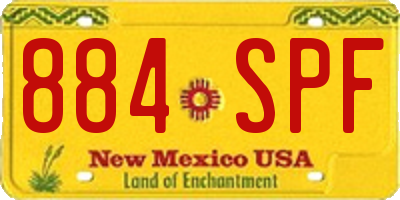 NM license plate 884SPF