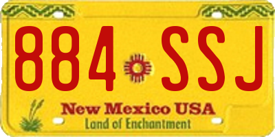 NM license plate 884SSJ
