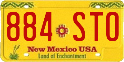 NM license plate 884STO