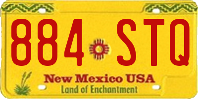 NM license plate 884STQ