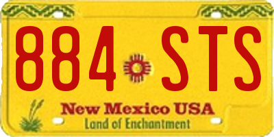 NM license plate 884STS