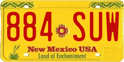 NM license plate 884SUW