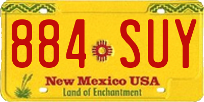 NM license plate 884SUY