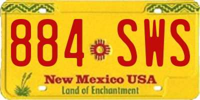 NM license plate 884SWS
