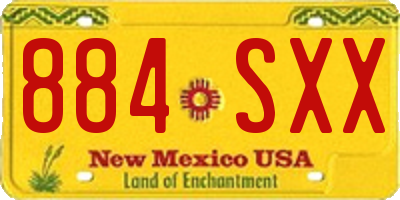 NM license plate 884SXX