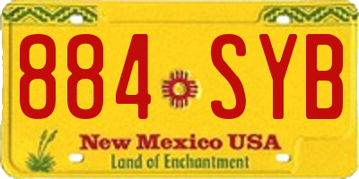 NM license plate 884SYB