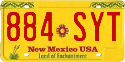 NM license plate 884SYT