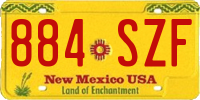 NM license plate 884SZF