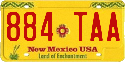 NM license plate 884TAA