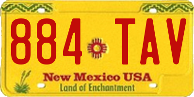 NM license plate 884TAV