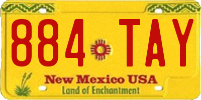 NM license plate 884TAY