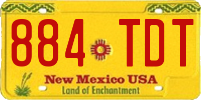 NM license plate 884TDT