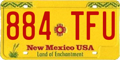 NM license plate 884TFU