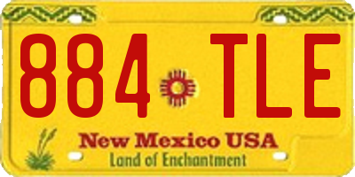 NM license plate 884TLE