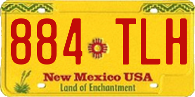 NM license plate 884TLH