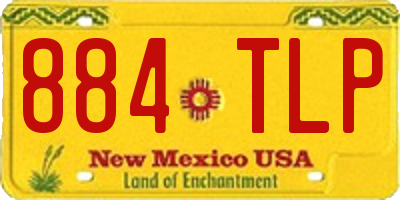 NM license plate 884TLP