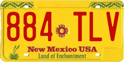 NM license plate 884TLV