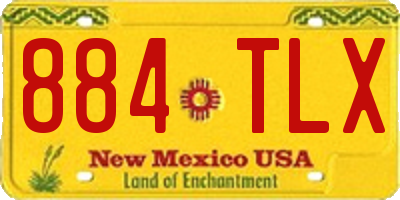 NM license plate 884TLX