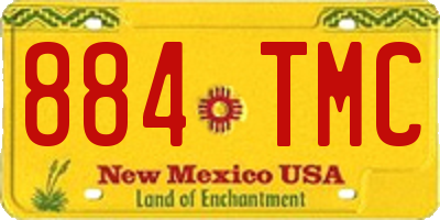 NM license plate 884TMC