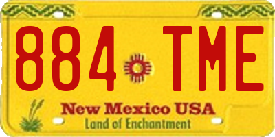 NM license plate 884TME