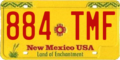 NM license plate 884TMF