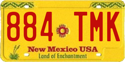 NM license plate 884TMK