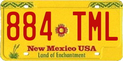 NM license plate 884TML
