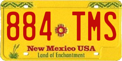 NM license plate 884TMS
