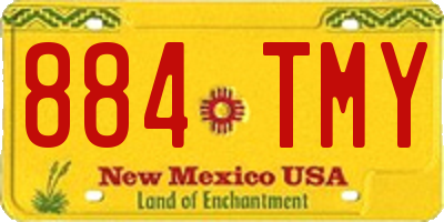 NM license plate 884TMY