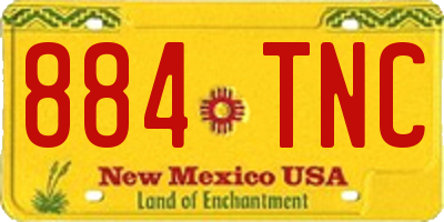 NM license plate 884TNC