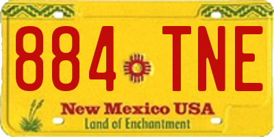 NM license plate 884TNE