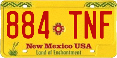 NM license plate 884TNF
