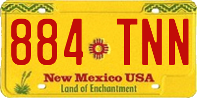 NM license plate 884TNN