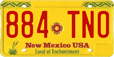 NM license plate 884TNO