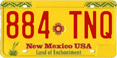 NM license plate 884TNQ