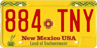 NM license plate 884TNY