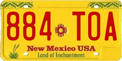 NM license plate 884TOA