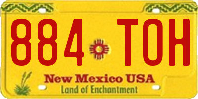 NM license plate 884TOH
