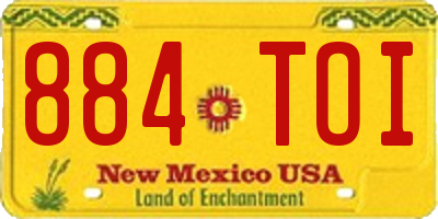 NM license plate 884TOI