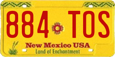 NM license plate 884TOS