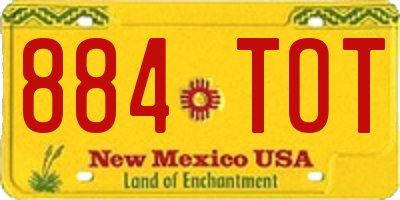 NM license plate 884TOT