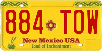 NM license plate 884TOW