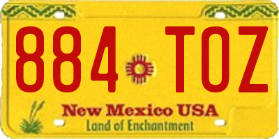 NM license plate 884TOZ