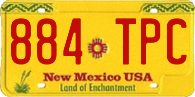 NM license plate 884TPC