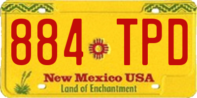 NM license plate 884TPD