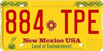 NM license plate 884TPE