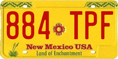 NM license plate 884TPF