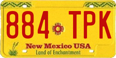 NM license plate 884TPK