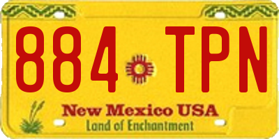 NM license plate 884TPN