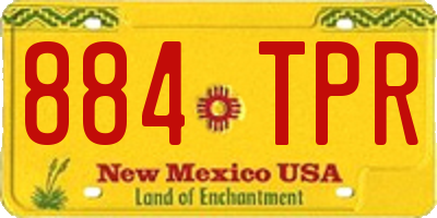 NM license plate 884TPR